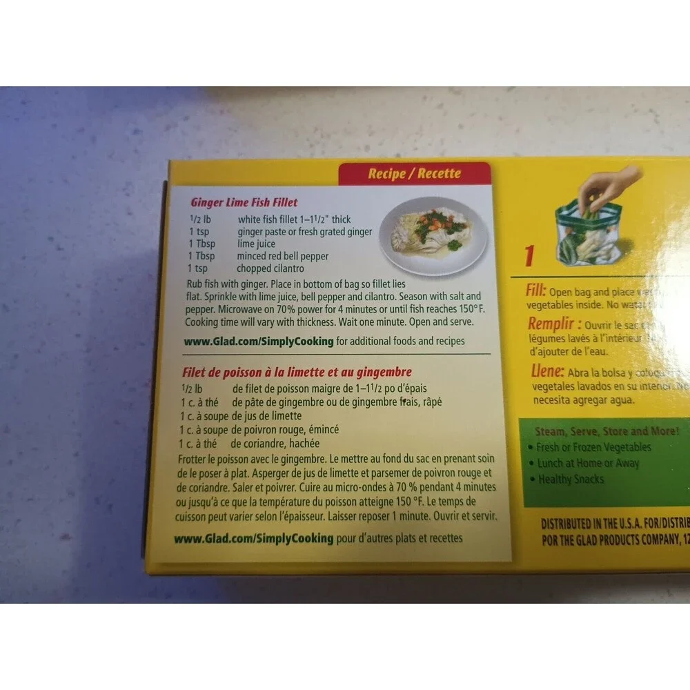 3 Glad Simply Cooking Microwave Steaming Steam Large Bags NOS